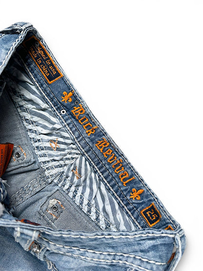 Vintage Rock Revival Y2K Low Waist Bootcut Damenjeans (S)