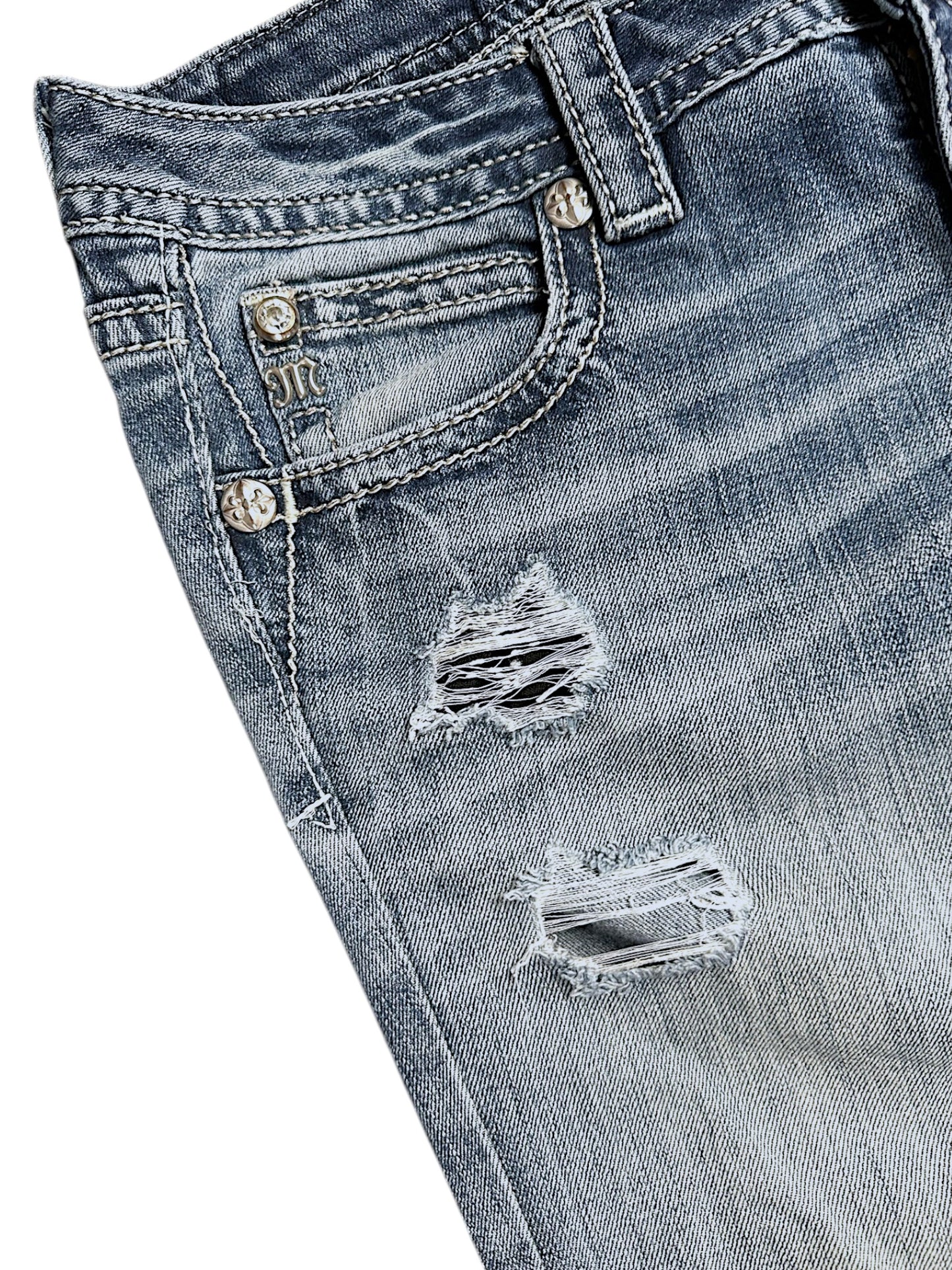 Vintage Miss Me Y2K Low Waist Bootcut Damenjeans (M)