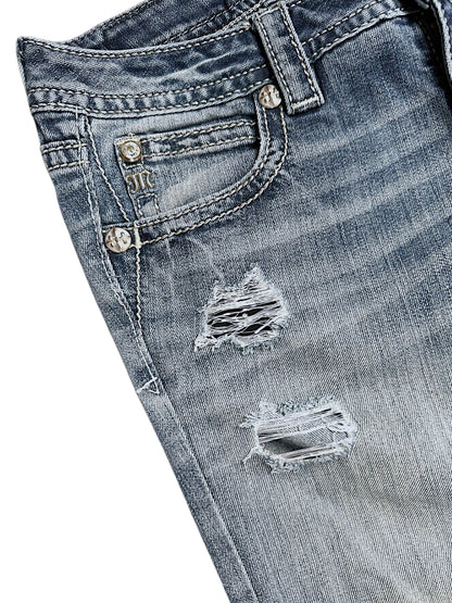 Vintage Miss Me Y2K Low Waist Bootcut Damenjeans (M)