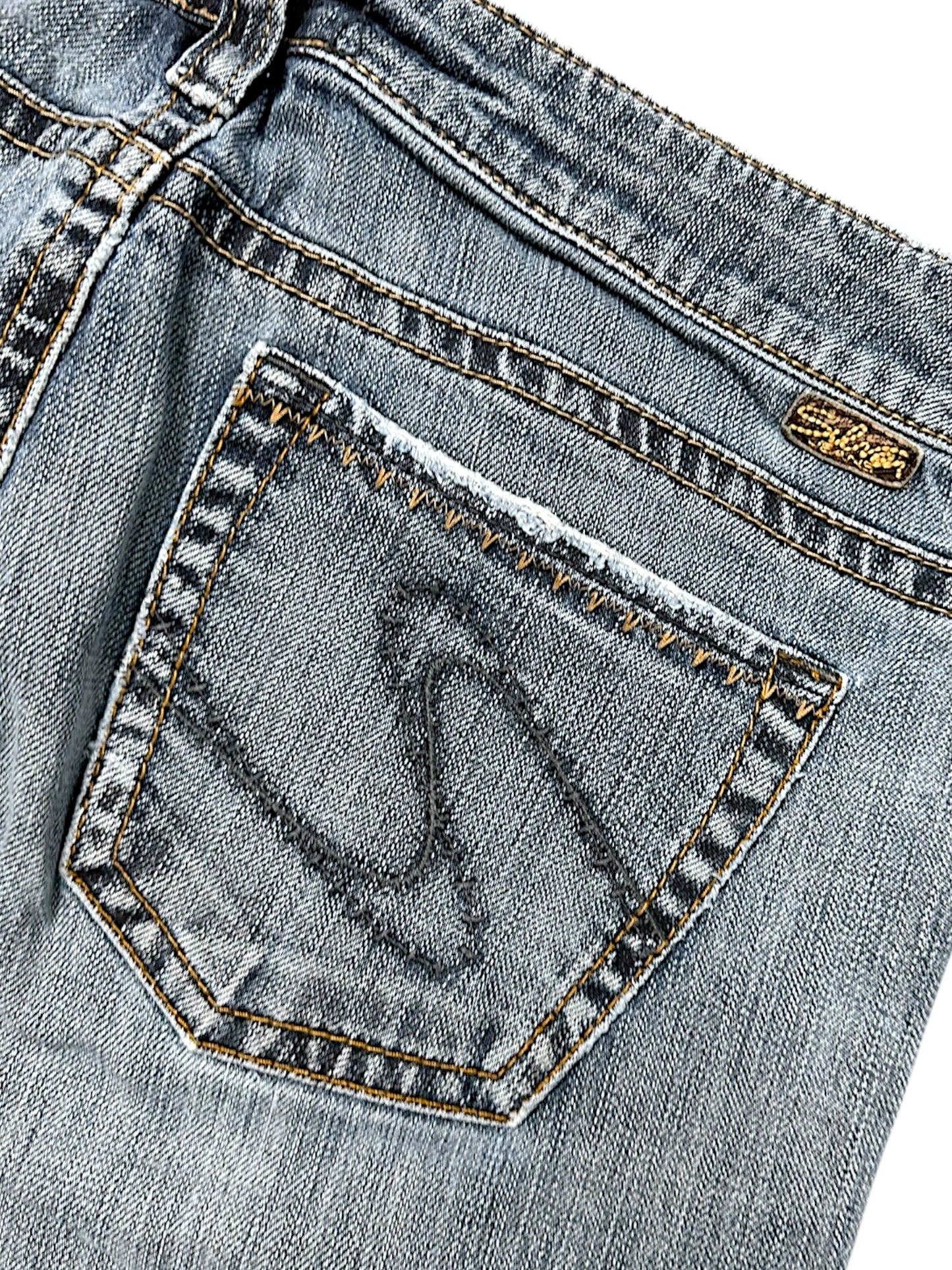 Vintage Silver Y2K Low Waist Flared Damenjeans (M)