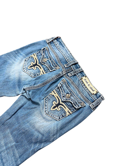 Vintage Rock Revival Y2K Low Waist Bootcut Damenjeans (M)