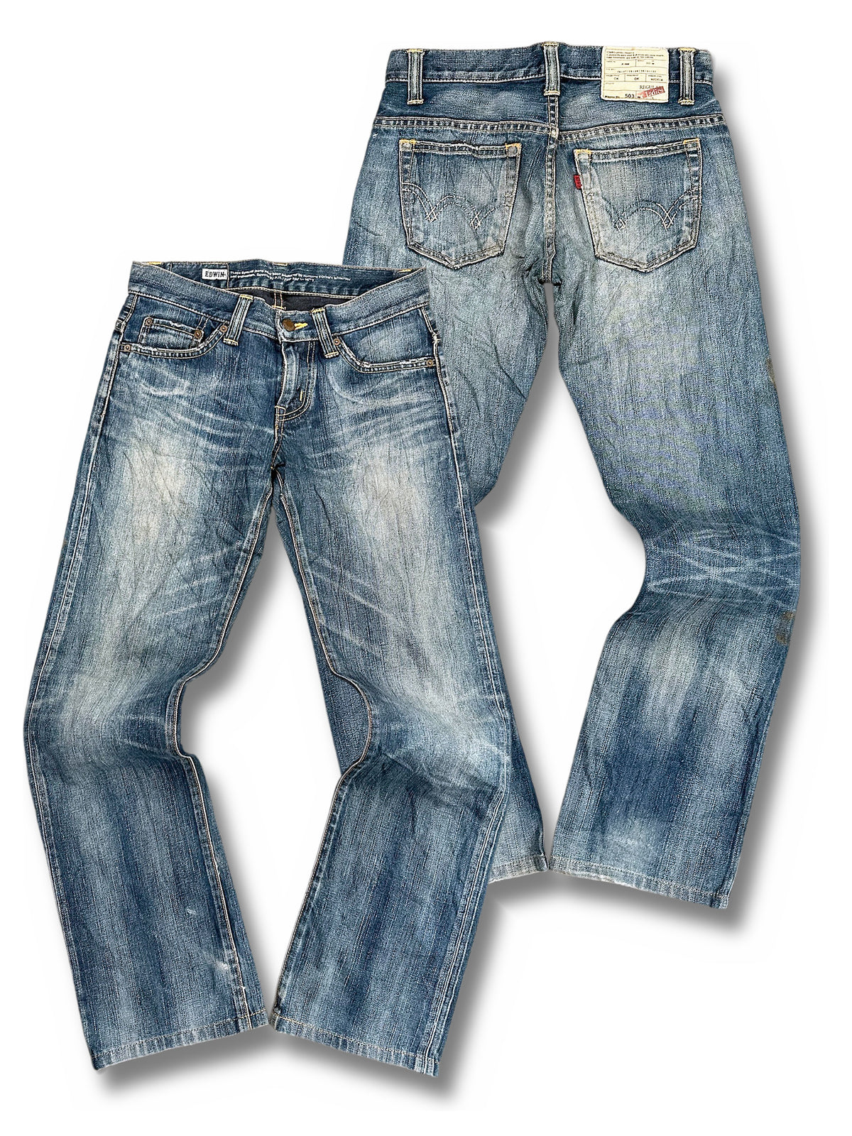 Vintage Edwin Japan Style Straight Leg Damenjeans „503“ (M) – Vorder- und Rückansicht