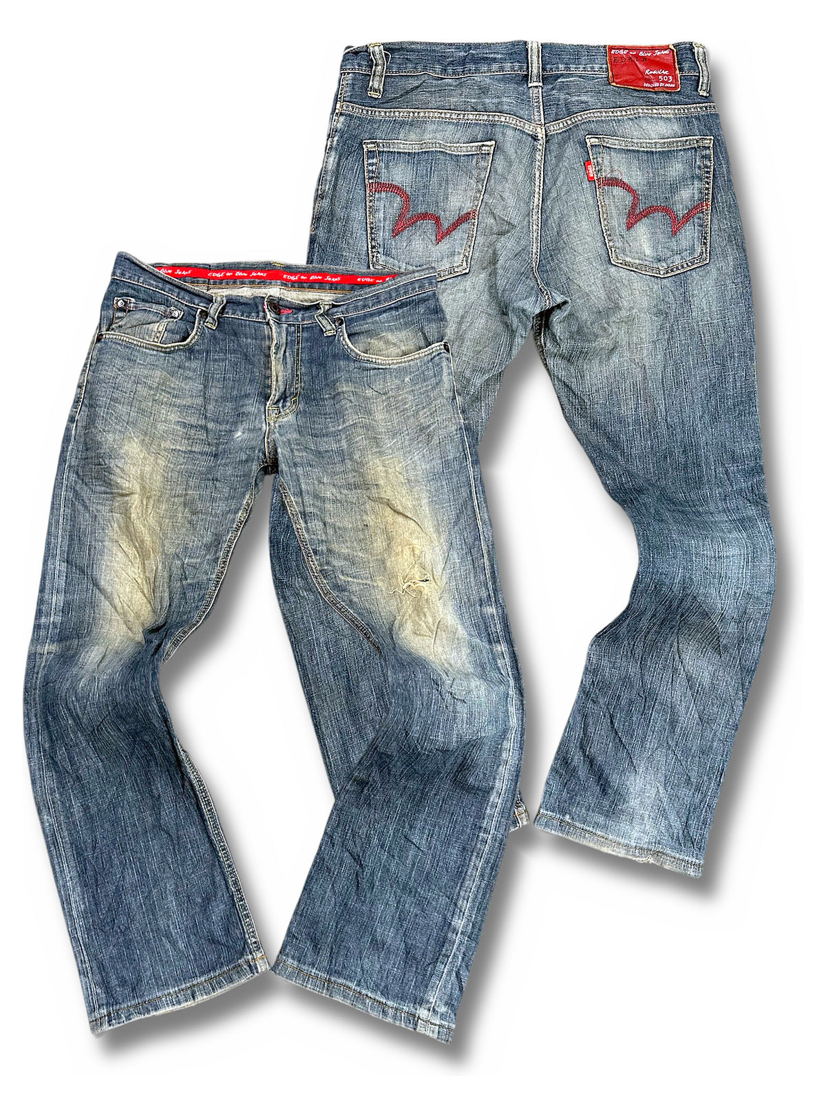 Vintage Edwin Japan Style Straight Leg Jeans „503“ (S) – Vorder- und Rückansicht