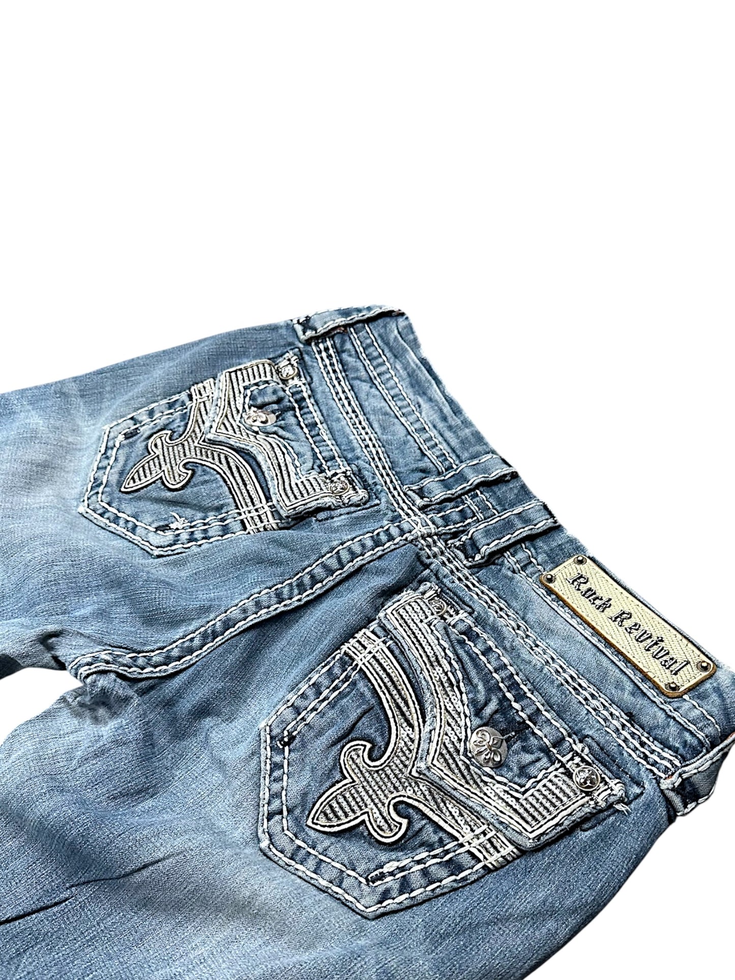 Vintage Rock Revival Y2K Low Waist Bootcut / Flared Damenjeans (S)