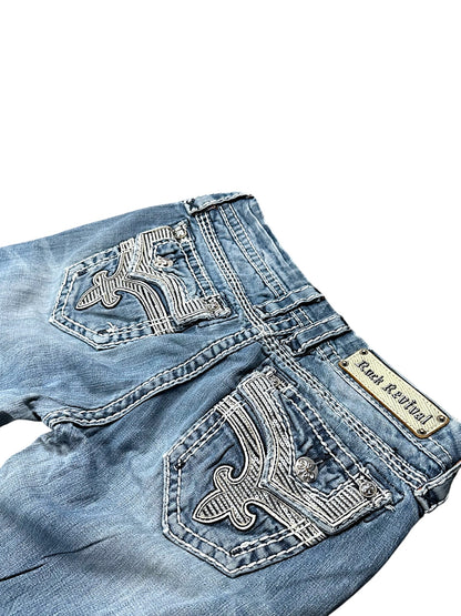 Vintage Rock Revival Y2K Low Waist Bootcut / Flared Damenjeans (S)
