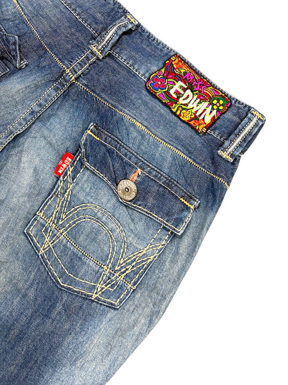 Vintage Edwin Japan Style Y2K Straight Leg Jeans (M) – Detailaufnahme 4