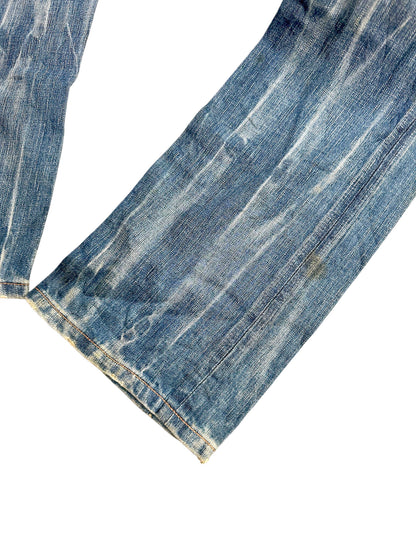 Vintage Edwin Japan Style Y2K Bootcut / Flared Damenjeans „Blue Trip 503“ (L) – Detailaufnahme 2