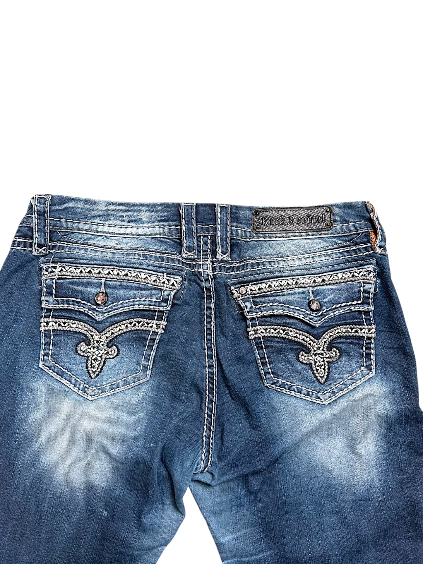 Vintage Rock Revival Y2K Low Waist Bootcut / Flared Damenjeans(M)