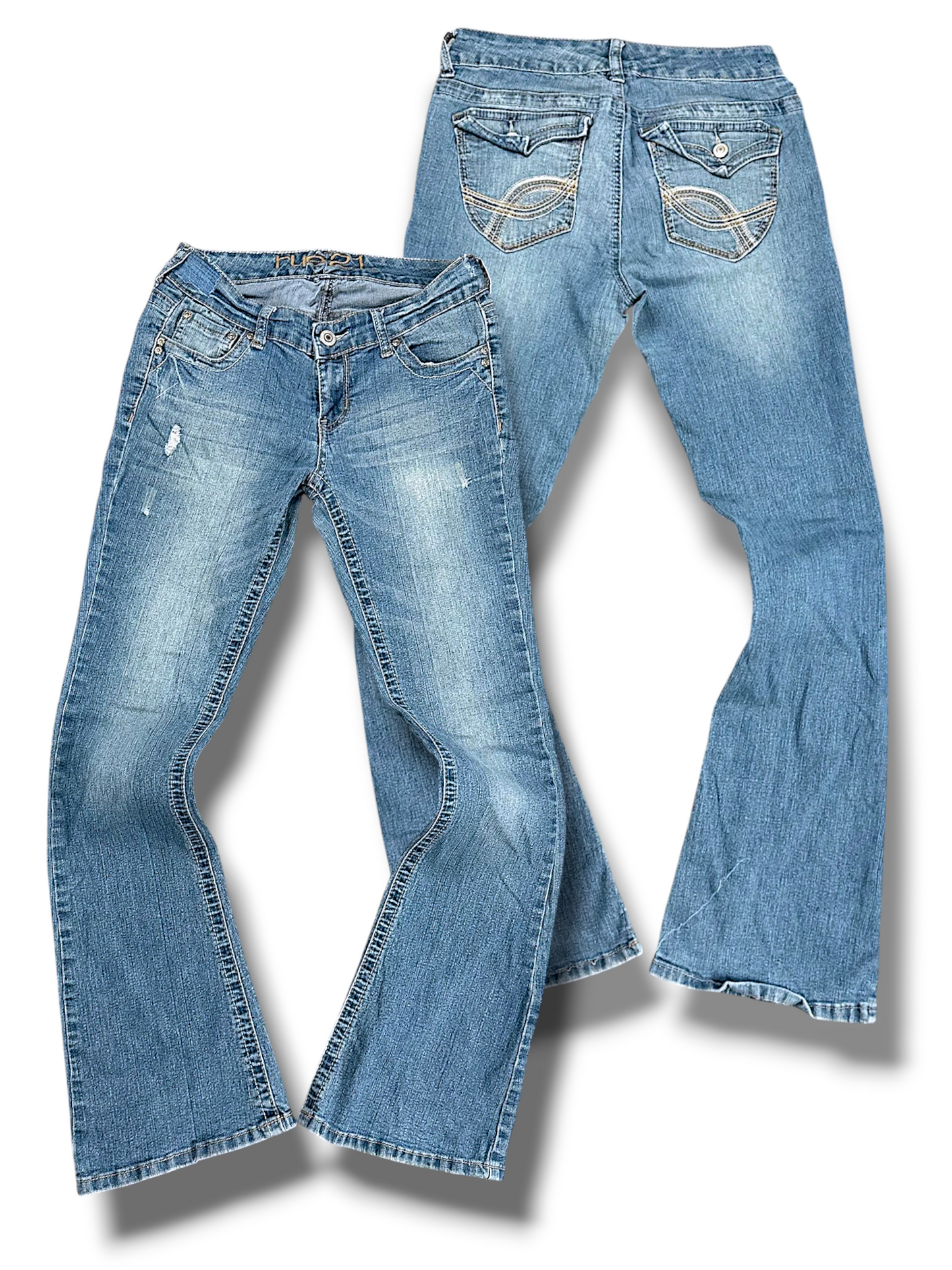 Vintage Embroidery Y2K Bootcut Damenjeans (M)