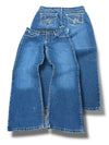 Vintage Y2K lavtaljede bootcut / svajer damejeans (S)