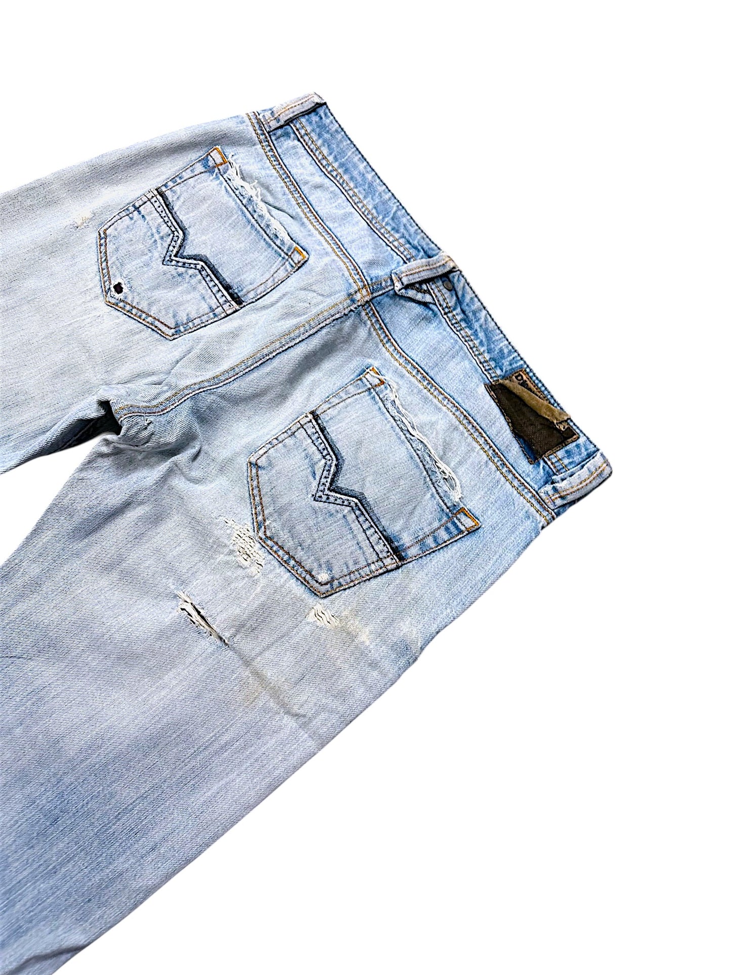 Vintage Diesel Y2K Ripped Straight Leg Jeans (L)