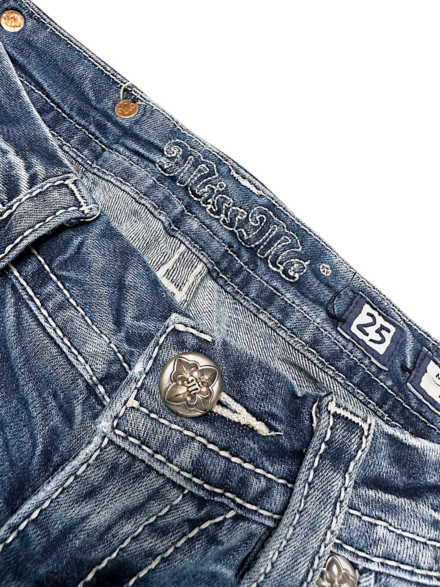 Vintage Miss Me Y2K Low Waist Bootcut Damenjeans (S)