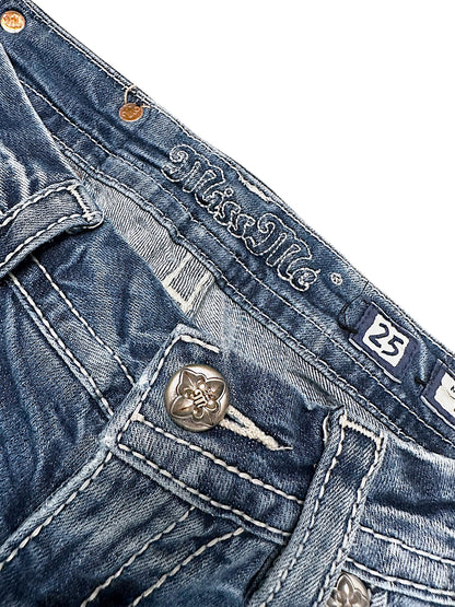 Vintage Miss Me Y2K Low Waist Bootcut Damenjeans (S)