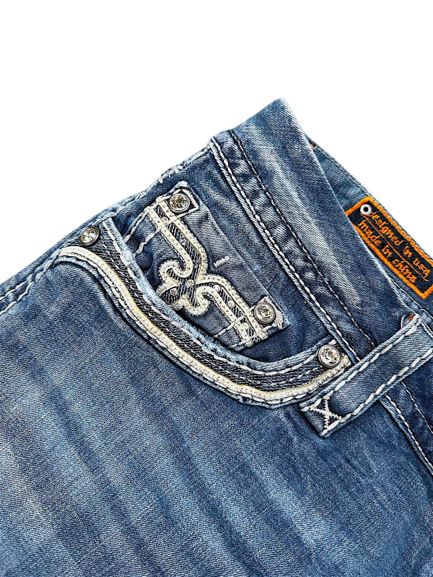 Vintage Rock Revival Y2K Low Waist Bootcut / Flared Damenjeans (L)