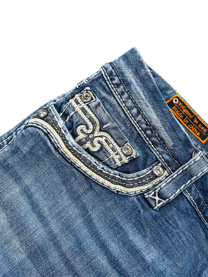 Vintage Rock Revival Y2K Low Waist Bootcut / Flared Damenjeans (L)