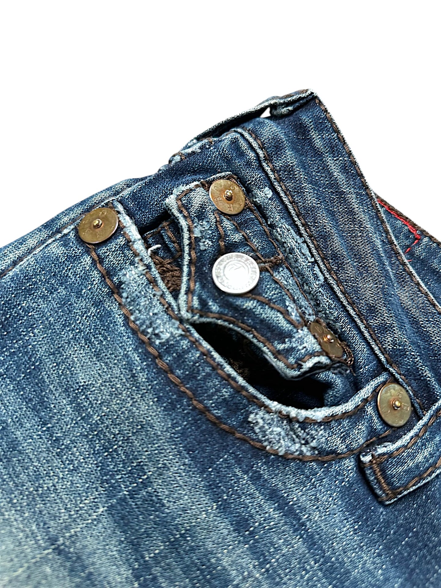 Vintage True Religion Y2K Low Waist Bootcut Damenjeans (M)