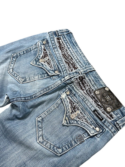 Vintage Miss Me Y2K Low Waist Bootcut / Flared Damenjeans (M)
