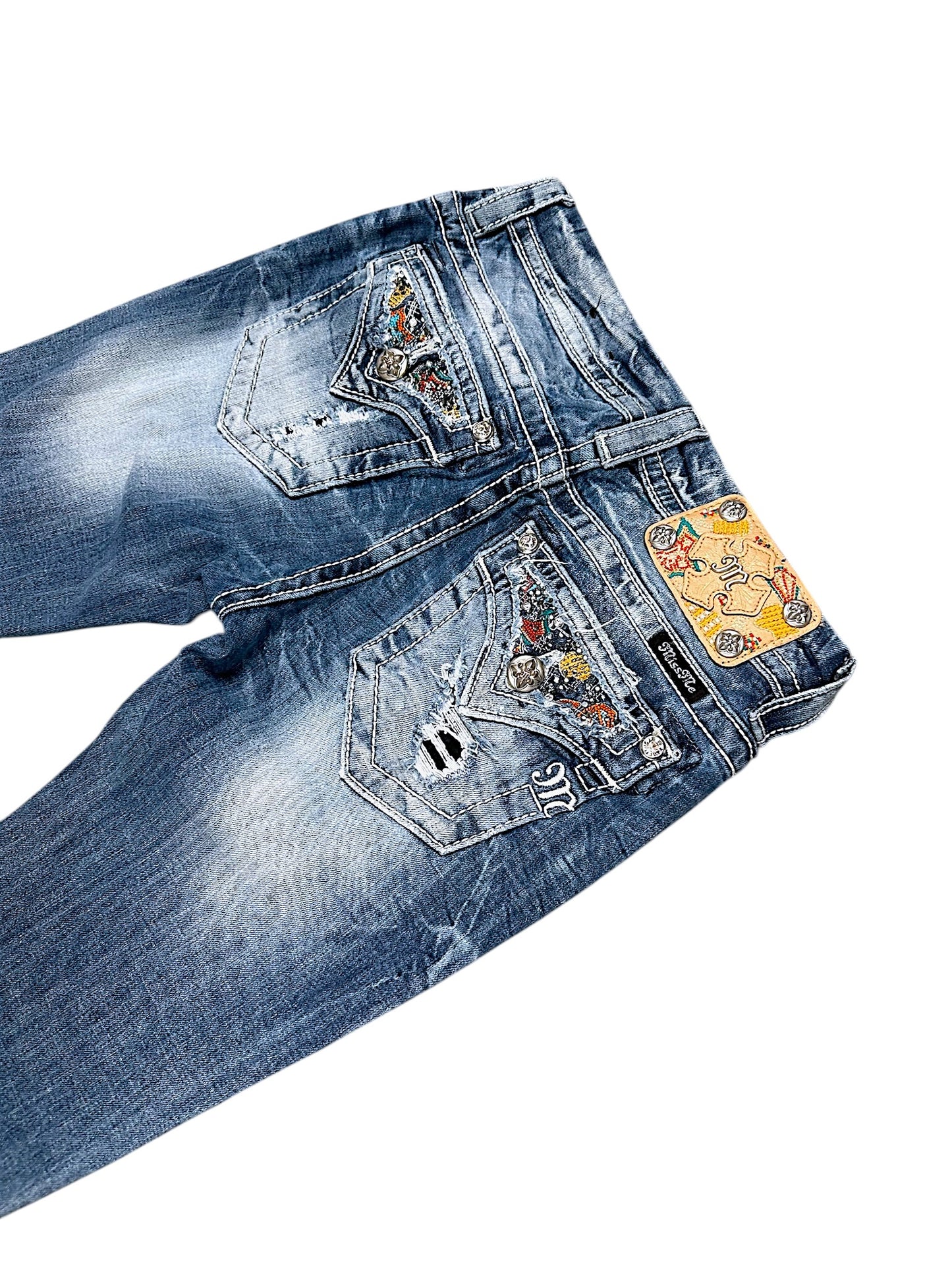 Vintage Miss Me Y2K Low Waist Bootcut Damenjeans (S)