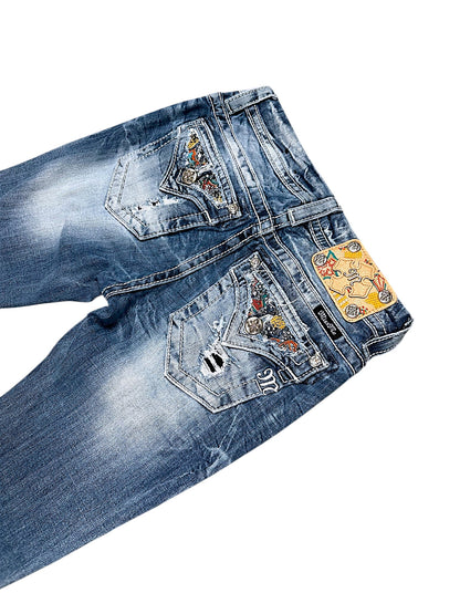 Vintage Miss Me Y2K Low Waist Bootcut Damenjeans (S)