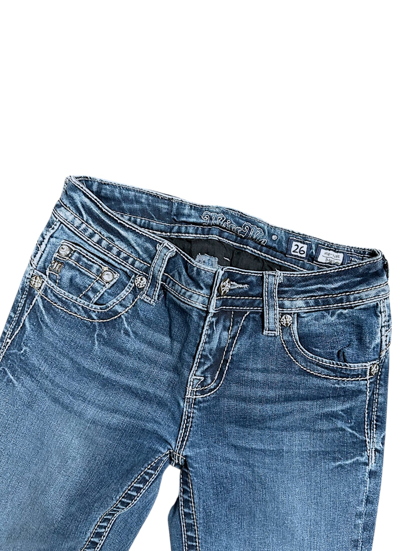 Vintage Miss Me Y2K Low Waist Bootcut / Flared Damenjeans (S)