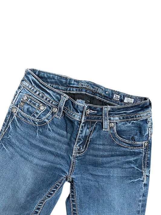 Vintage Miss Me Y2K Low Waist Bootcut / Flared Damenjeans (S)