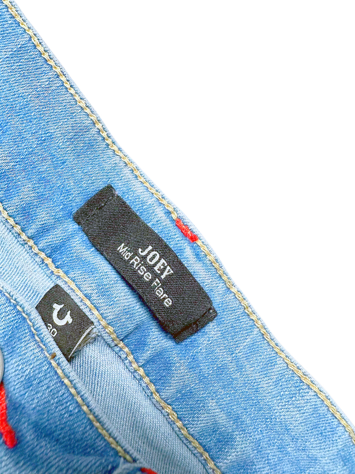 Vintage True Religion Flared Damenjeans „Joey“ (L) – Detailaufnahme 1