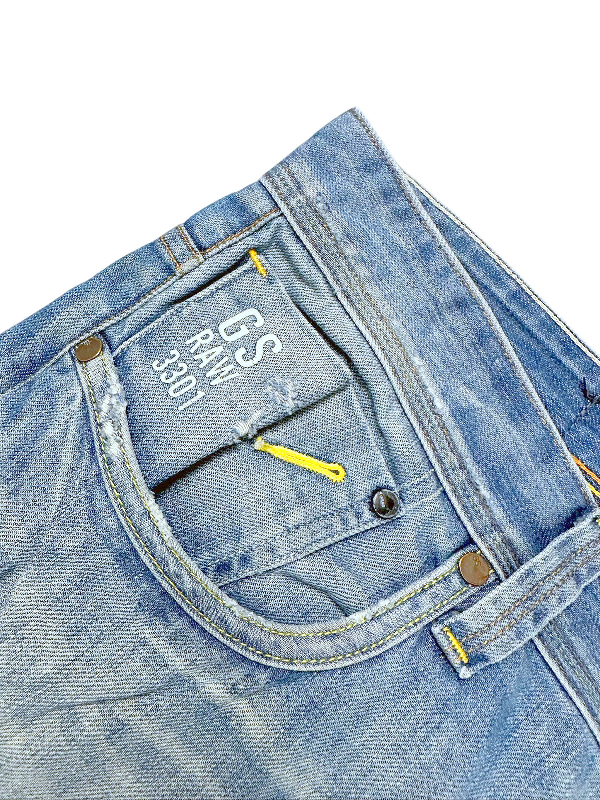Vintage G-Star Y2K Straight Leg Jeans „3301“ (L) – Detailaufnahme 2
