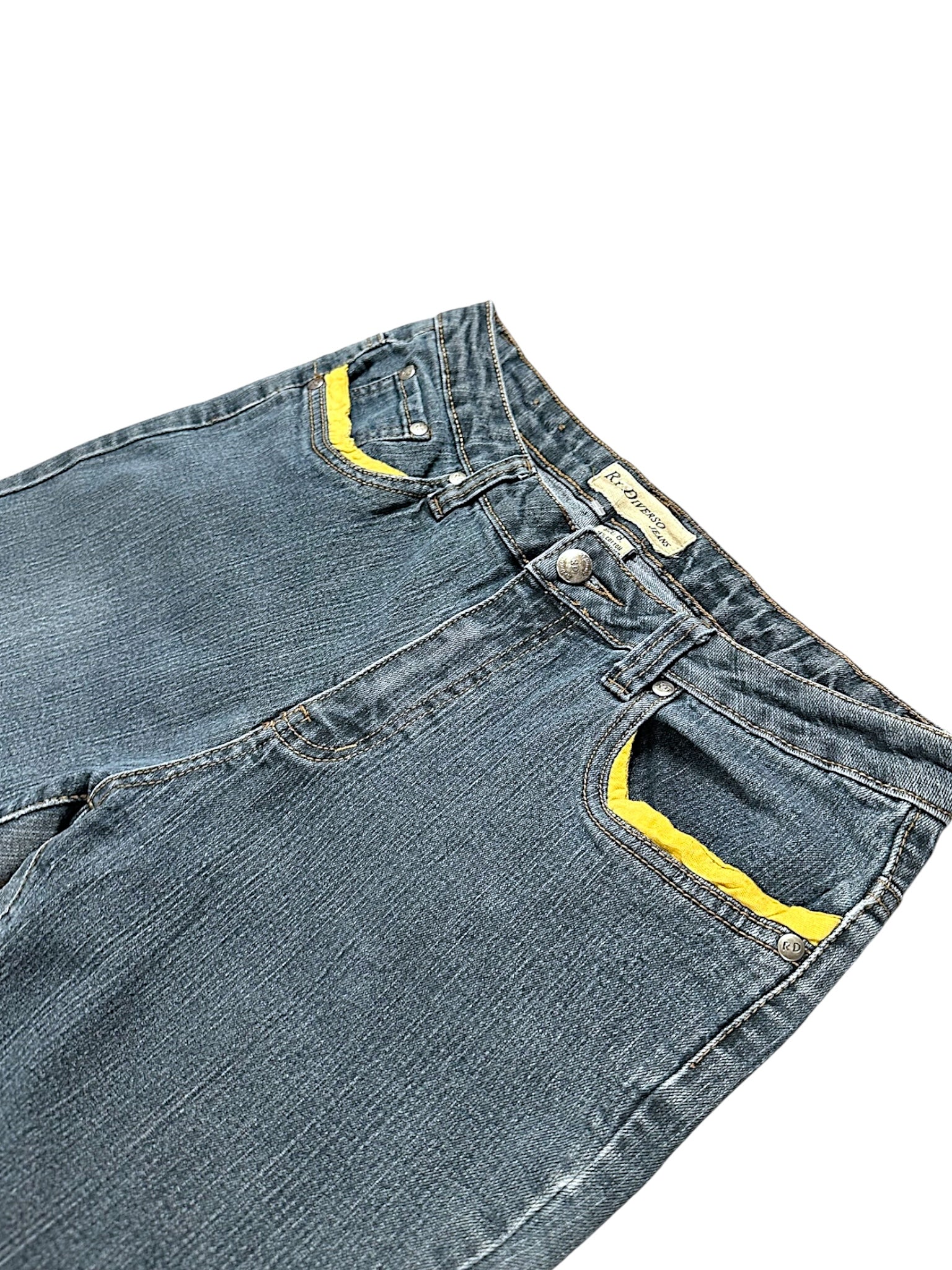 Vintage Embroidery Y2K Low Waist Bootcut / Flared Damenjeans (M)