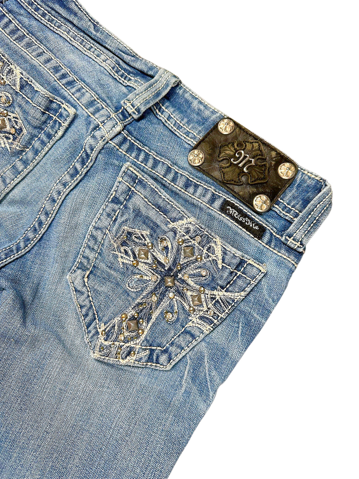 Vintage Miss Me Y2K Low Waist Bootcut Damenjeans (XS) – Detailaufnahme 4