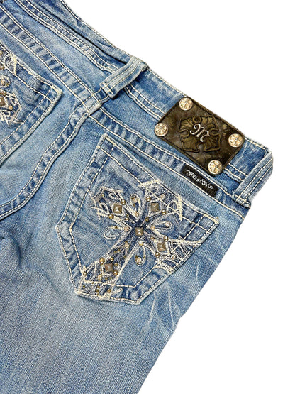 Vintage Miss Me Y2K Low Waist Bootcut Damenjeans (XS) – Detailaufnahme 4