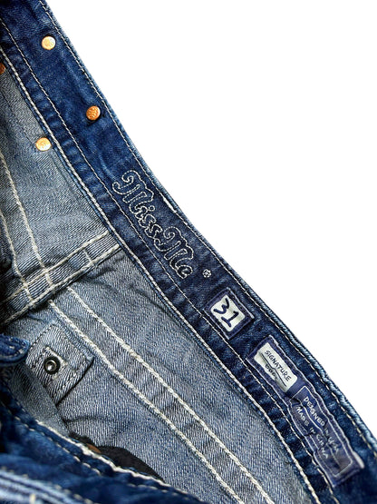 Vintage Miss Me Y2K Bootcut Damenjeans (XL) – Detailaufnahme 2