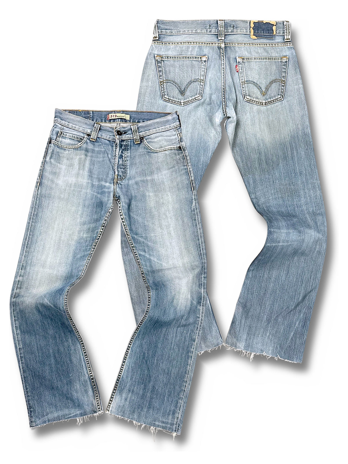 Vintage Levi’s Flared Jeans „512 Bootcut“ (L) – Vorder- und Rückansicht