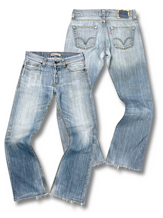 Vintage Levi’s Flared Jeans „512 Bootcut“ (L) – Vorder- und Rückansicht