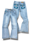 Vintage Embroidery Y2K Low Waist Bootcut / Flared Damenjeans (XS)