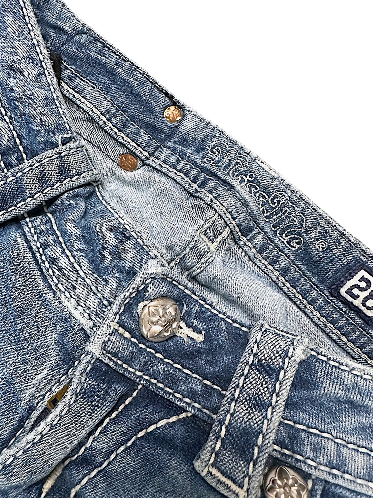 Vintage Miss Me Y2K Low Waist Bootcut Damenjeans (S)