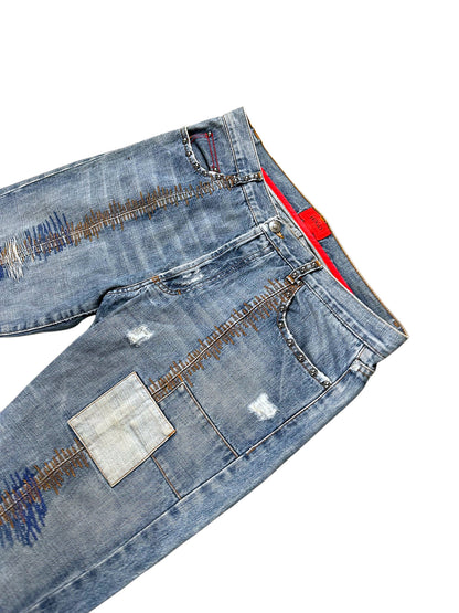 Vintage Hugo Boss Y2K Flared Jeans (M) – Detailaufnahme 1