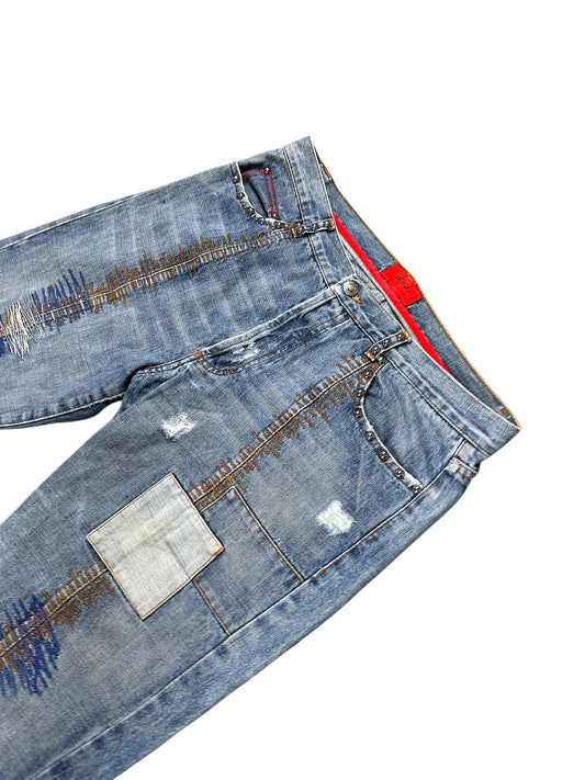 Vintage Hugo Boss Y2K Flared Jeans (M) – Detailaufnahme 1