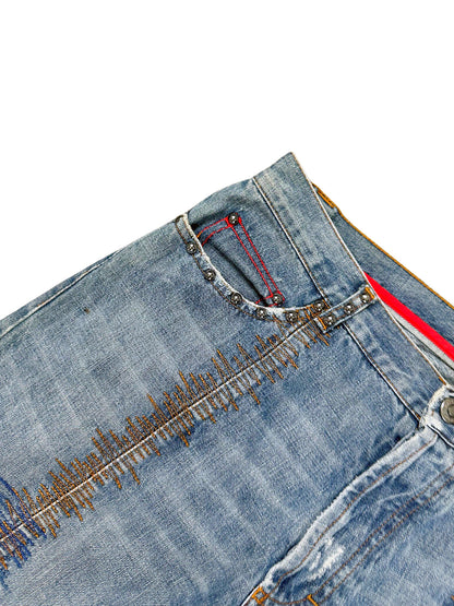 Vintage Hugo Boss Y2K Flared Jeans (M) – Detailaufnahme 3