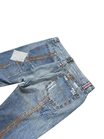 Vintage Hugo Boss Y2K Flared Jeans (M) – Detailaufnahme 4
