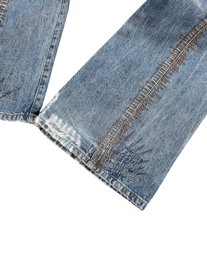 Vintage Hugo Boss Y2K Flared Jeans (M) – Detailaufnahme 6