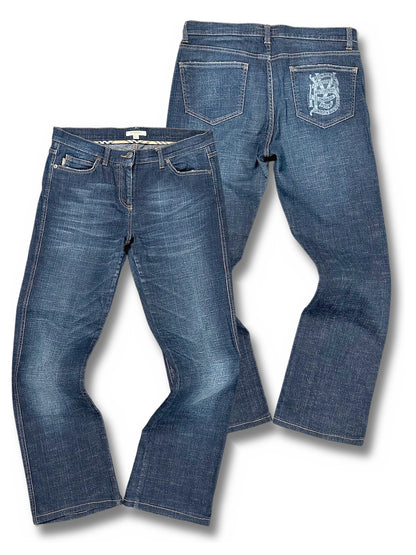 Vintage Burberry Y2K Straight Leg Jeans (S) – Vorder- und Rückansicht