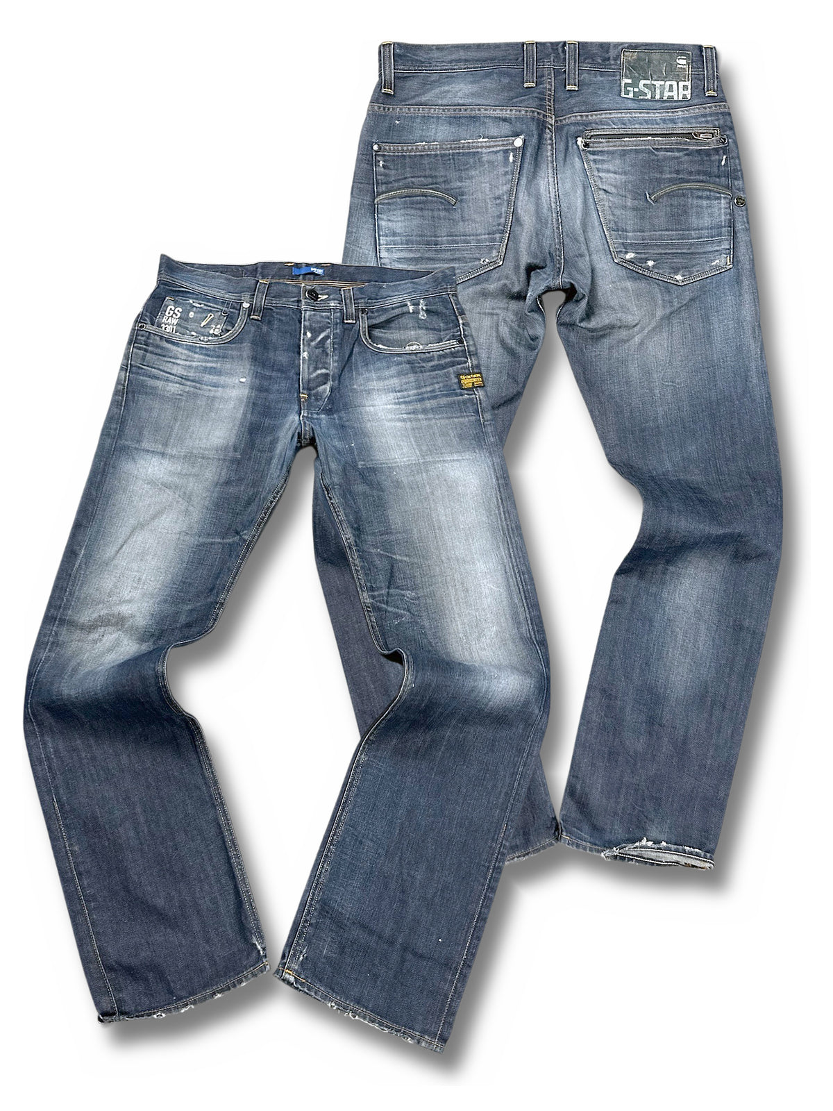 Vintage G-Star Straight Leg Jeans (L) – Vorder- und Rückansicht