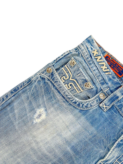 Vintage Rock Revival Y2K Baggy Jeans (M) – Detailaufnahme 2
