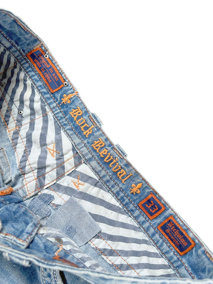 Vintage Rock Revival Y2K Baggy Jeans (M) – Detailaufnahme 3