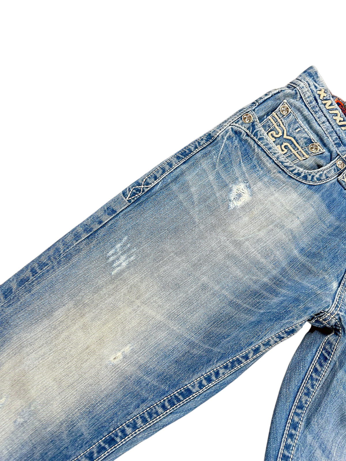 Vintage Rock Revival Y2K Baggy Jeans (M) – Detailaufnahme 5