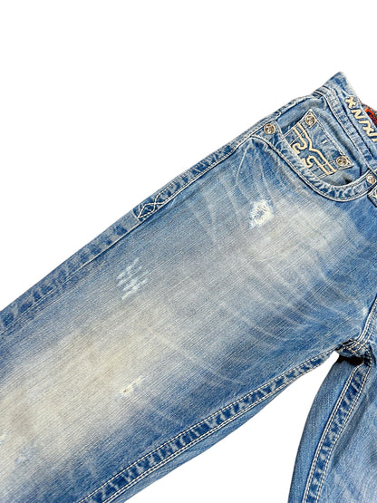 Vintage Rock Revival Y2K Baggy Jeans (M) – Detailaufnahme 5
