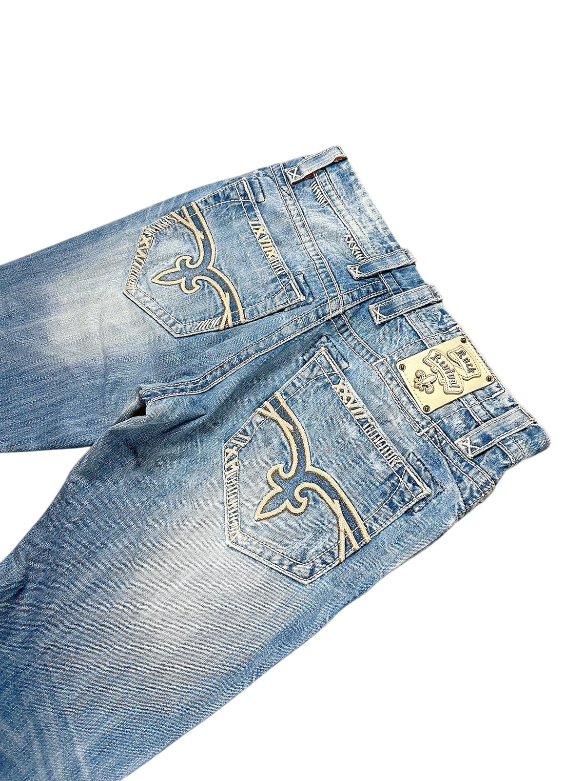 Vintage Rock Revival Y2K Baggy Jeans (M) – Detailaufnahme 6