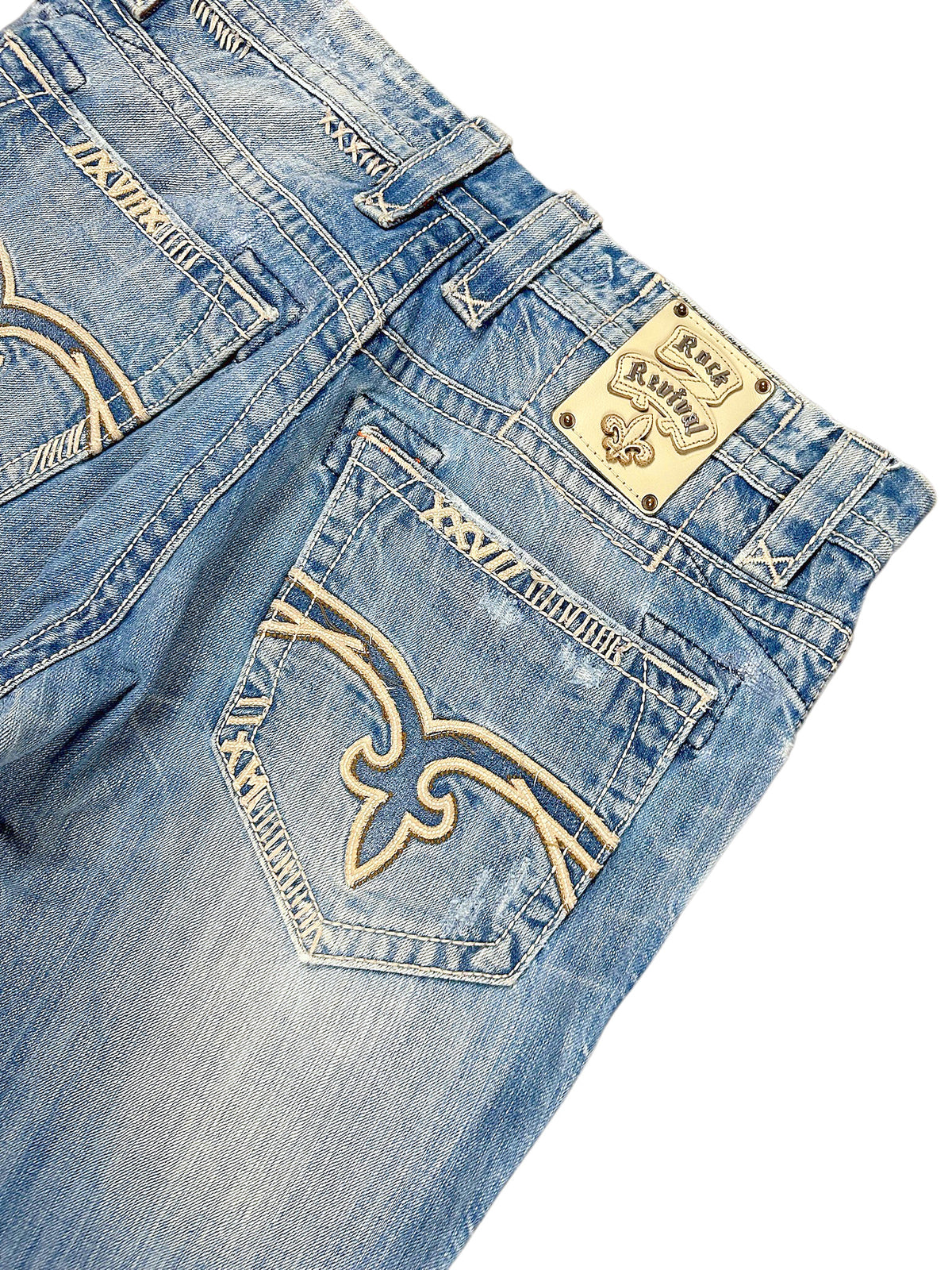 Vintage Rock Revival Y2K Baggy Jeans (M) – Detailaufnahme 7