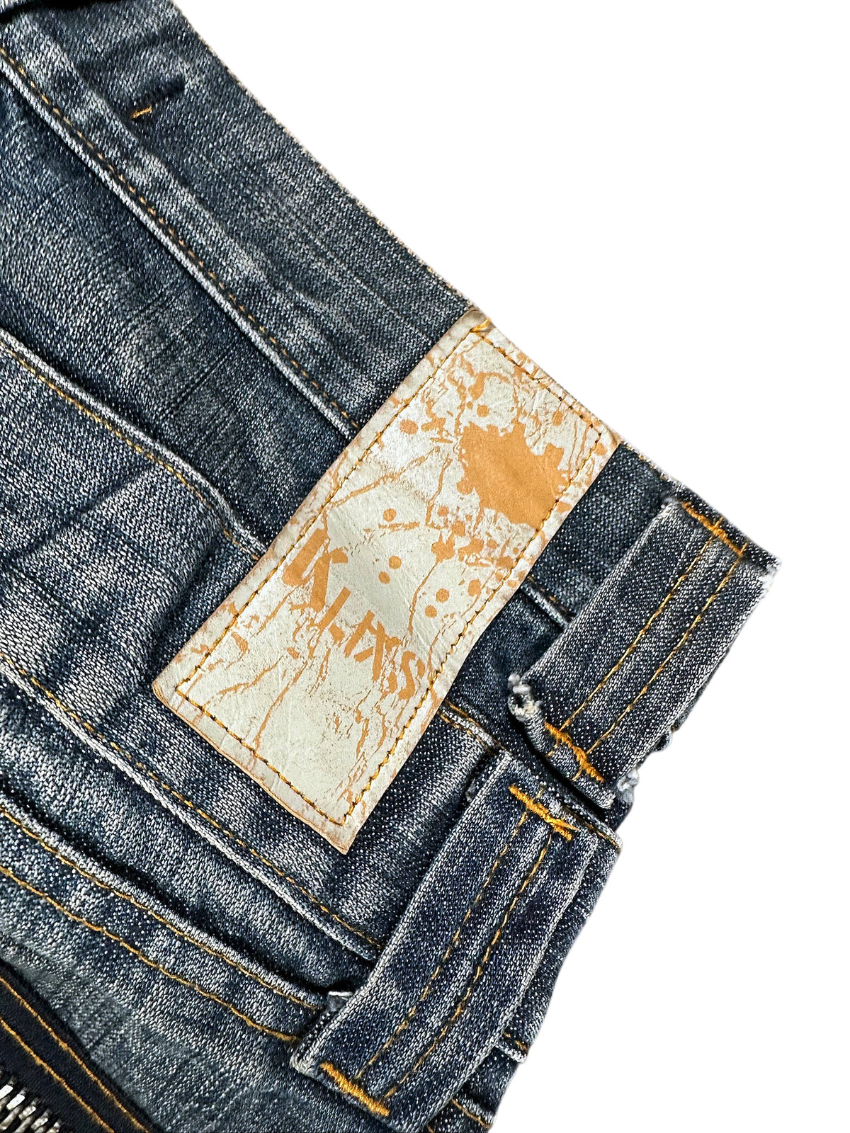 Vintage KLIXS Y2K Straight Leg Jeans „Japan Style“ (M) – Detailaufnahme 3