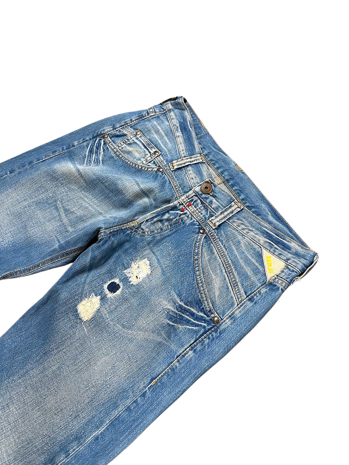 Vintage Replay Y2K Flared Jeans (L) – Detailaufnahme 1